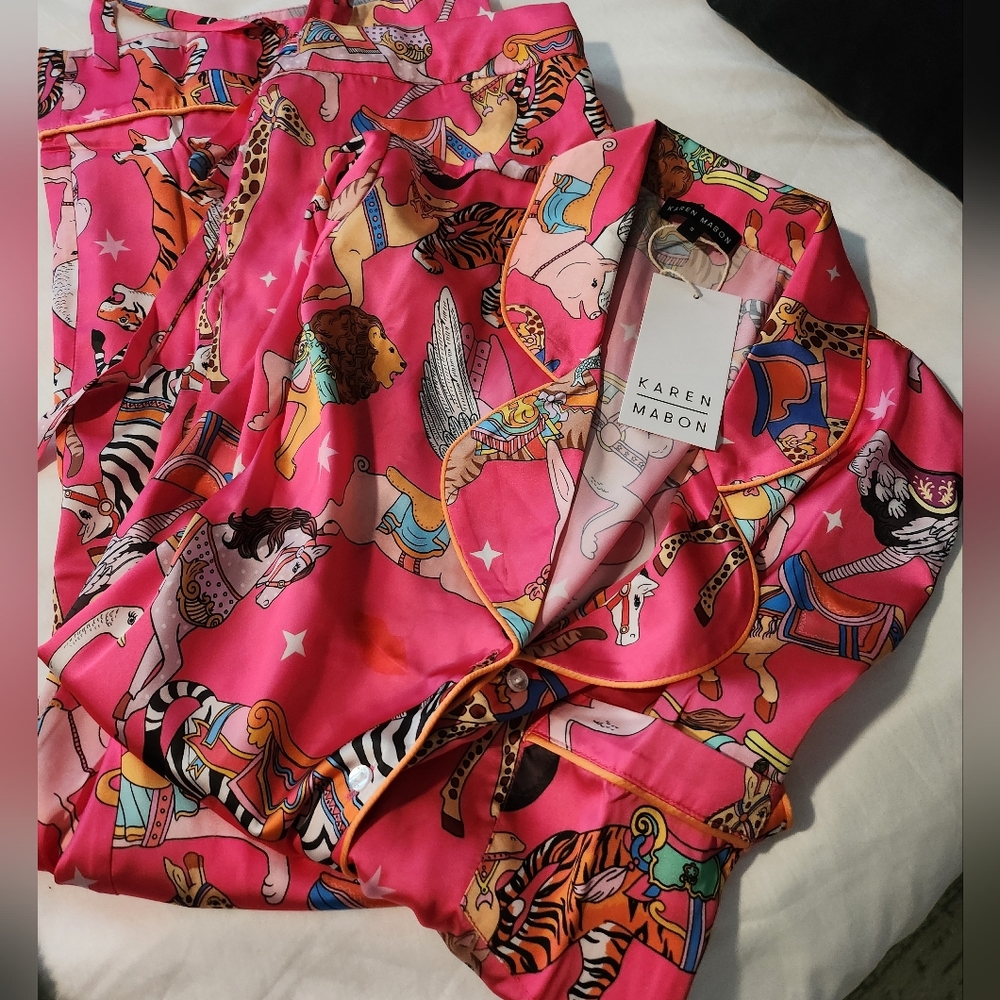 NEW Karen Mabon Long-Sleeve Carousel Pajama Set - Picture 5 of 10